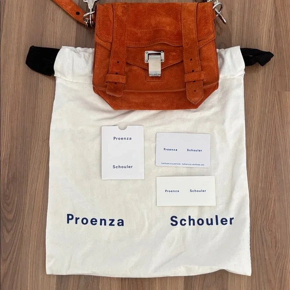 Proenza Schouler Mini Ps1 Suede Bag in Mahogany - Picture 7 of 8